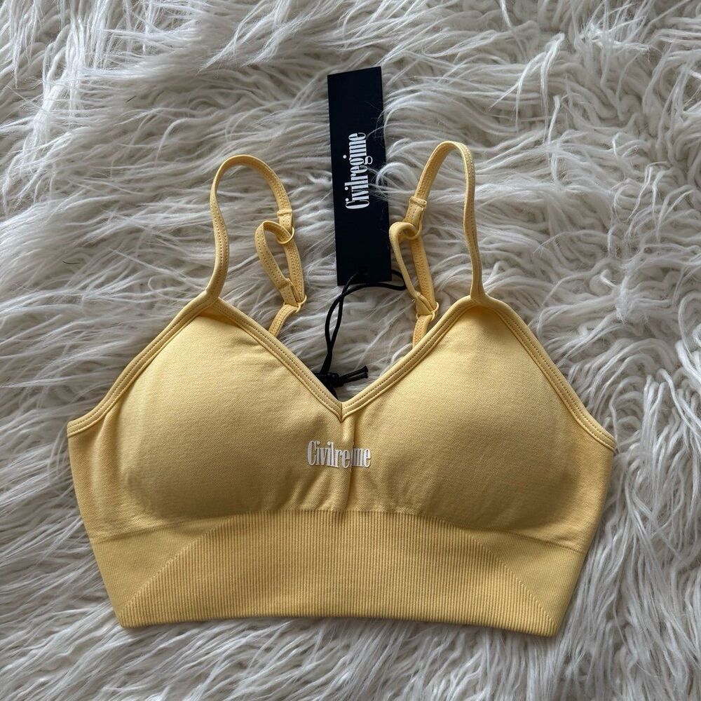 Civil Regime Pastel Yellow Kelly Seamless Bra Size Small